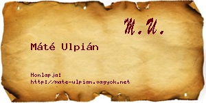 Máté Ulpián névjegykártya